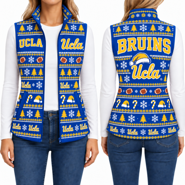 UCLA Bruins Christmas Women Sleevesless Fleece Jacket