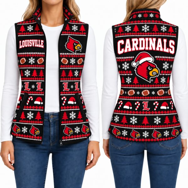 Louisville Cardinals Christmas Women Sleevesless Fleece Jacket