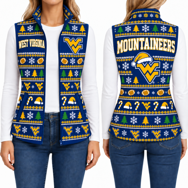 West Virginia Mountaineers Christmas Women Sleevesless Fleece Jacket