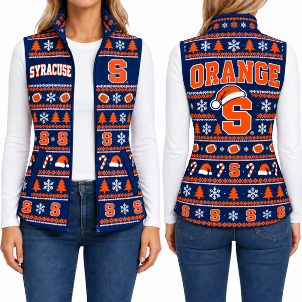 Syracuse Orange Christmas Women Sleevesless Fleece Jacket