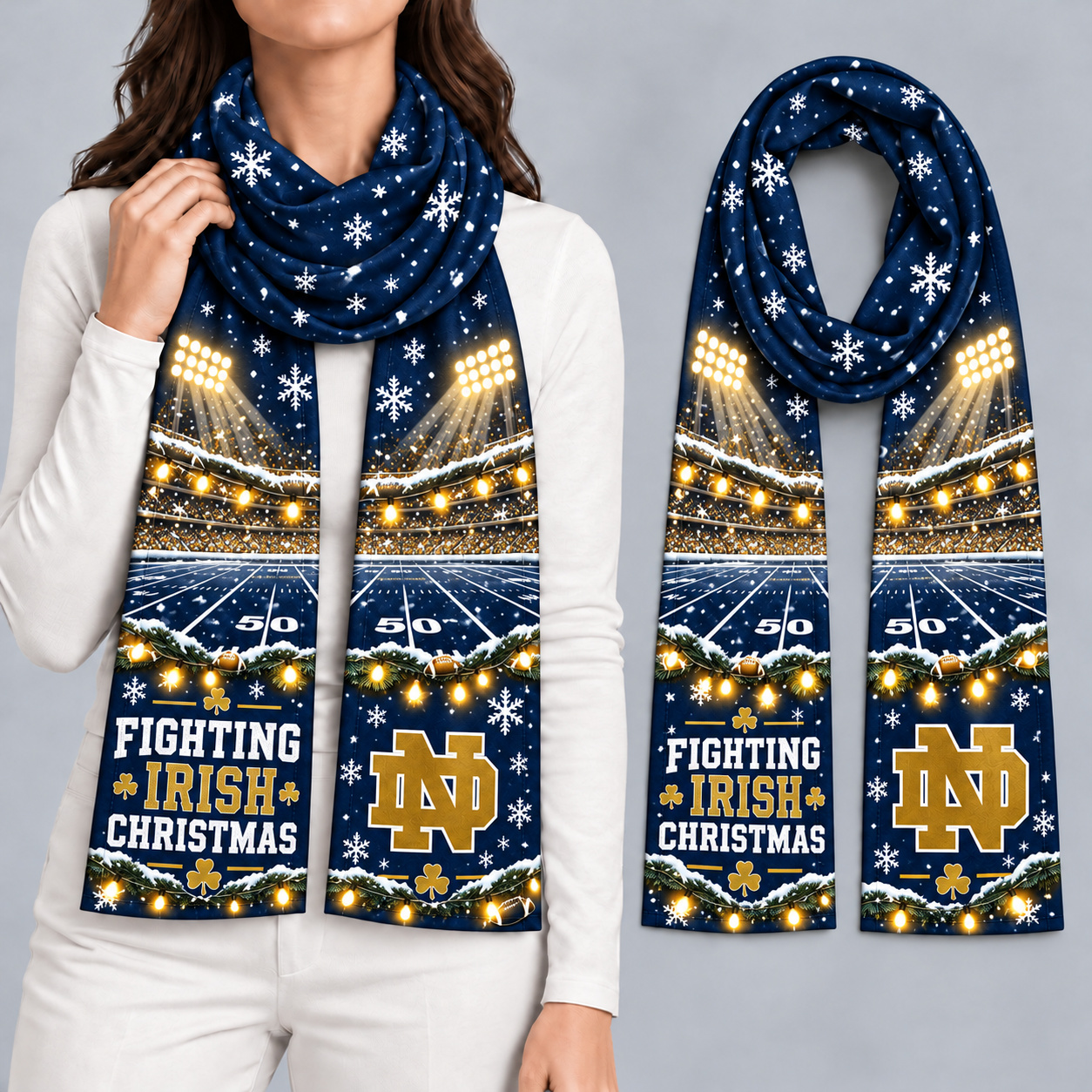 Notre Dame Fighting Irish Women Christmas Scarf