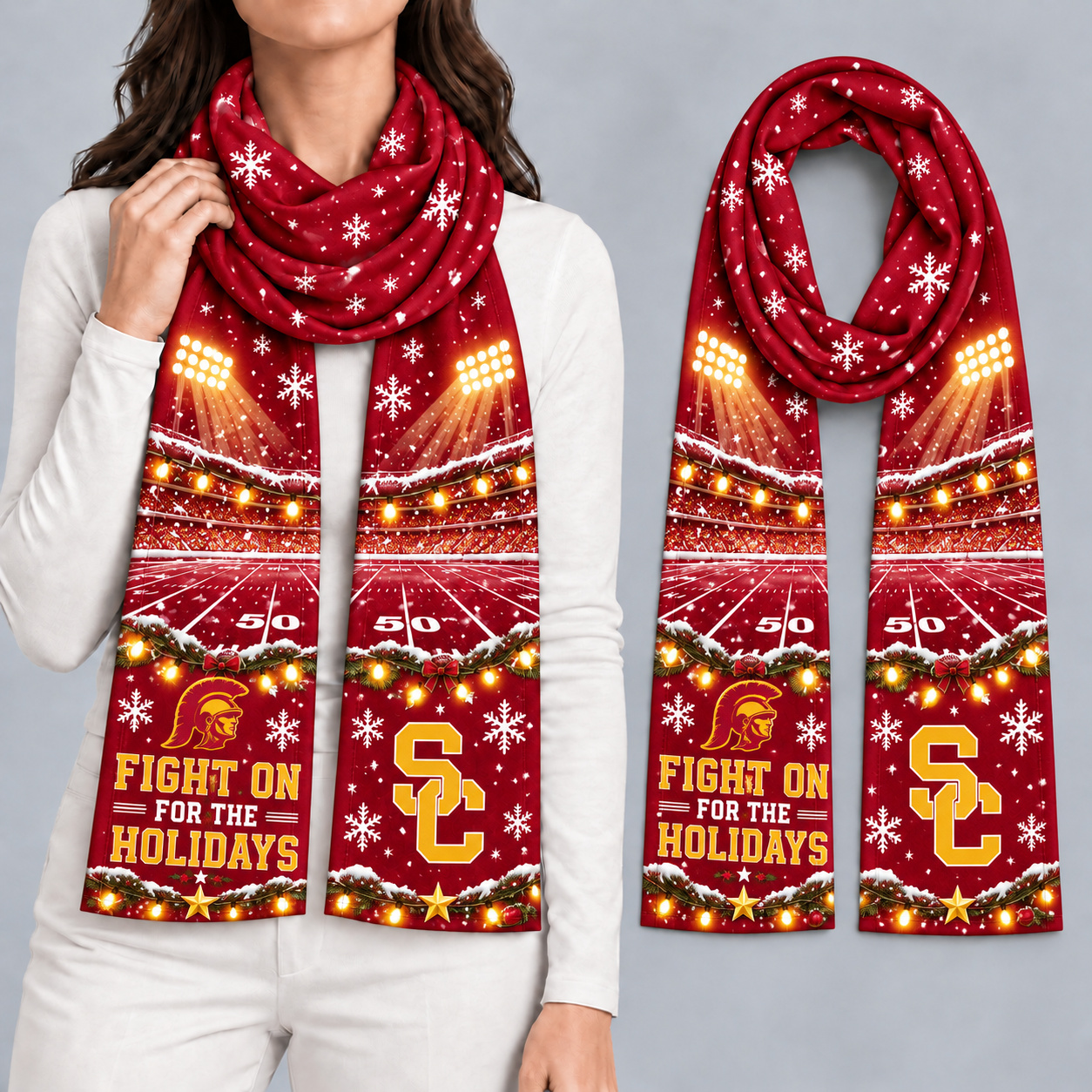 USC Trojans Women Christmas Scarf