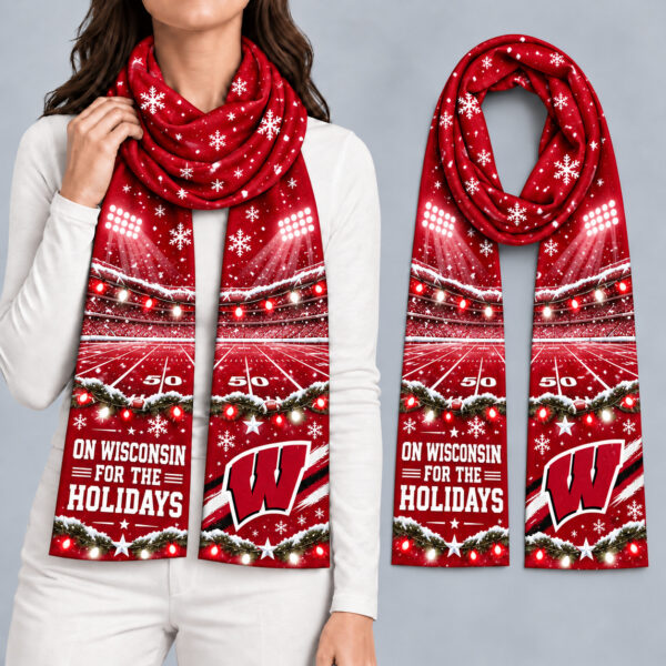 Wisconsin Badgers Women Christmas Scarf