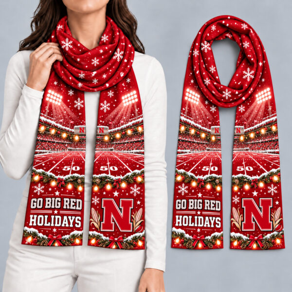 Nebraska Cornhuskers Women Christmas Scarf