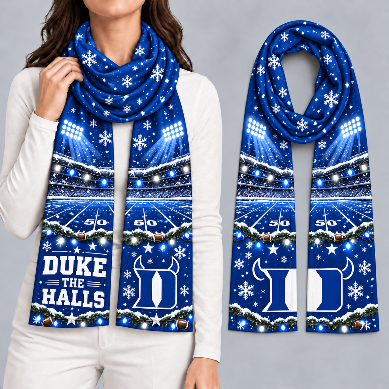Duke Blue Devils Women Christmas Scarf