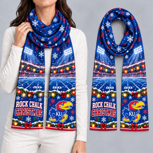 Kansas Jayhawks Women Christmas Scarf
