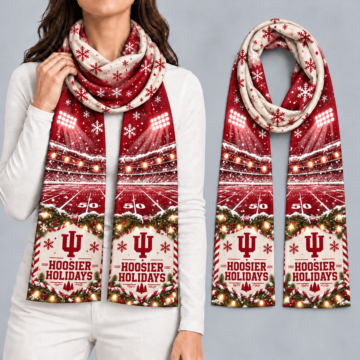 Indiana Hoosiers Women Christmas Scarf