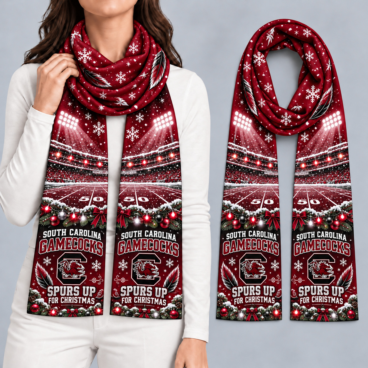 South Carolina Gamecocks Women Christmas Scarf
