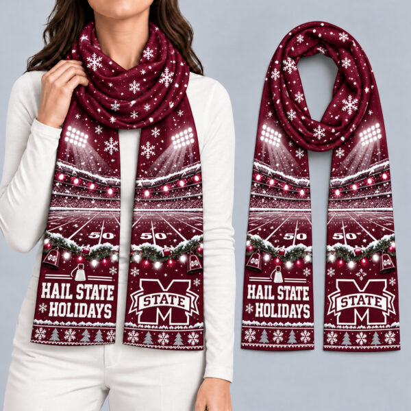 Mississippi State Bulldogs Women Christmas Scarf