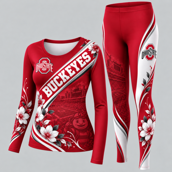 Ohio State Buckeyes Football Team Women's Long Sleeve Shirt & Leggings Set