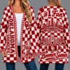 Oklahoma Sooners Football Checkered Knitted Cardigan
