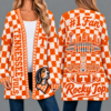 Tennessee Volunteers Football Checkered Knitted Cardigan