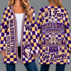 Washington Huskies Football Checkered Knitted Cardigan