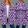 Kansas State Wildcats Football Checkered Knitted Cardigan