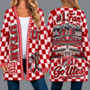 Utah Utes Football Checkered Knitted Cardigan