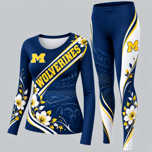 Michigan Wolverines Football Team Women's Long Sleeve Shirt & Leggings Set