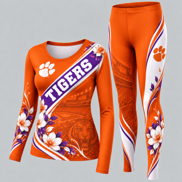 Clemson Tigers Football Team Women's Long Sleeve Shirt & Leggings Set