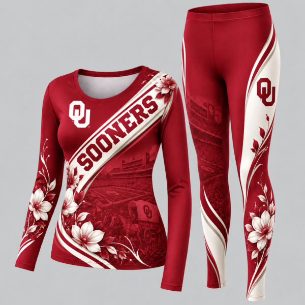 Oklahoma Sooners Football Team Women's Long Sleeve Shirt & Leggings Set