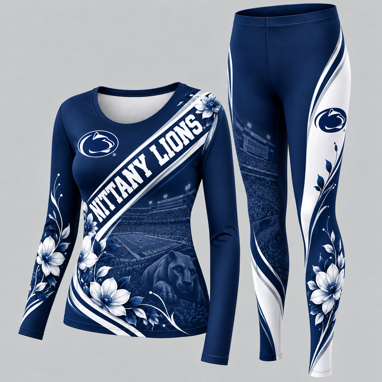 Penn State Nittany Lions Football Team Women's Long Sleeve Shirt & Leggings Set