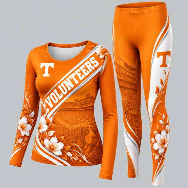 Tennessee Volunteers Football Team Women's Long Sleeve Shirt & Leggings Set