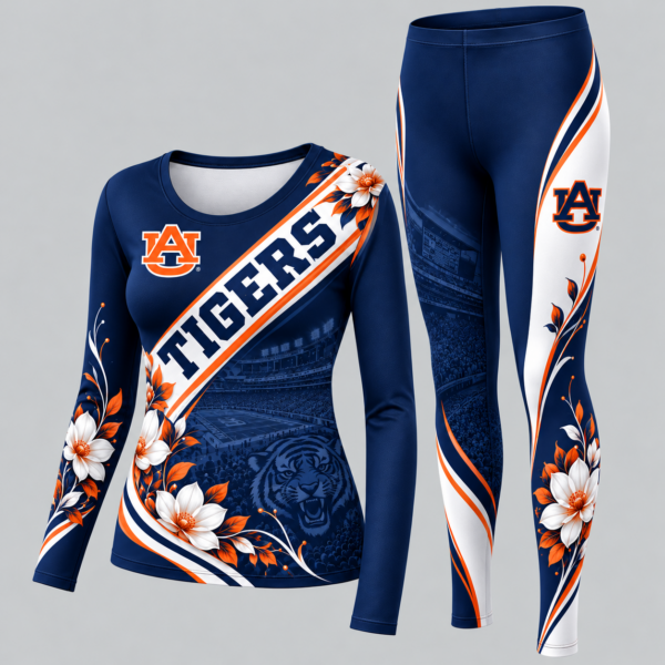 Auburn Tigers Football Team Women's Long Sleeve Shirt & Leggings Set