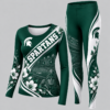 Michigan State Spartans Football Team Women's Long Sleeve Shirt & Leggings Set