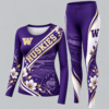 Washington Huskies Football Team Women's Long Sleeve Shirt & Leggings Set