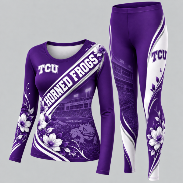 TCU Horned Frogs Football Team Women's Long Sleeve Shirt & Leggings Set