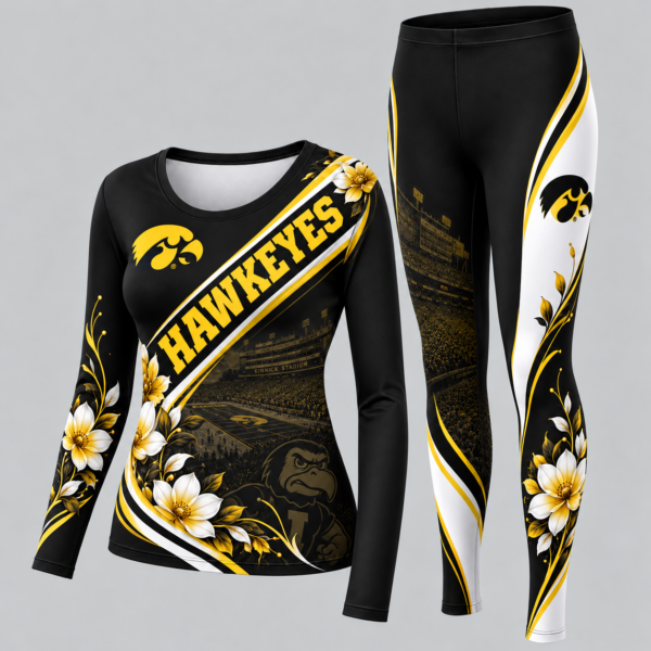 Iowa Hawkeyes Football Team Women's Long Sleeve Shirt & Leggings Set