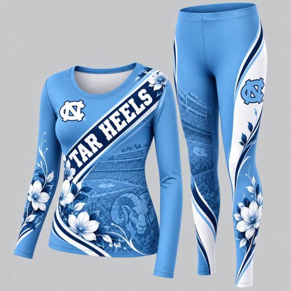 North Carolina Tar Heels Football Team Women's Long Sleeve Shirt & Leggings Set