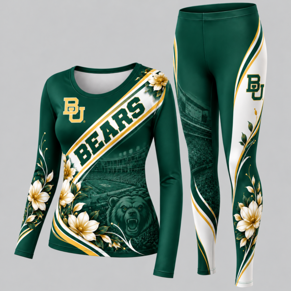 Baylor Bears Football Team Women's Long Sleeve Shirt & Leggings Set