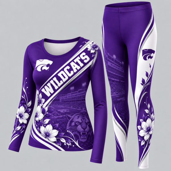 Kansas State Wildcats Football Team Women's Long Sleeve Shirt & Leggings Set