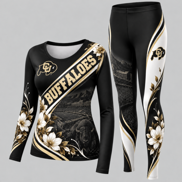Colorado Buffaloes Football Team Women's Long Sleeve Shirt & Leggings Set