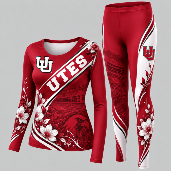 Utah Utes Football Team Women's Long Sleeve Shirt & Leggings Set