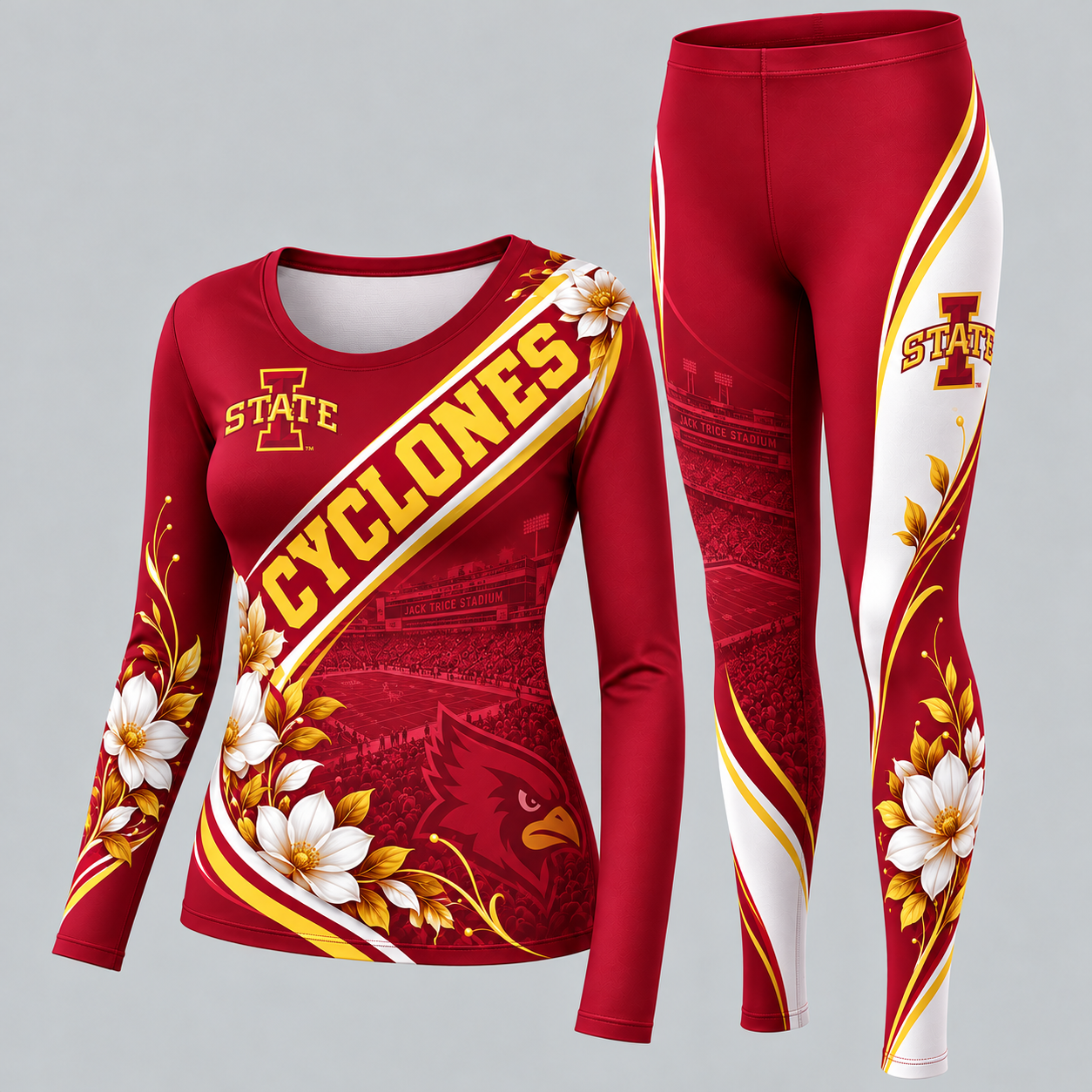 Iowa State Cyclones Football Team Women's Long Sleeve Shirt & Leggings Set