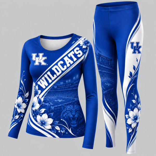 Kentucky Wildcats Football Team Women's Long Sleeve Shirt & Leggings Set