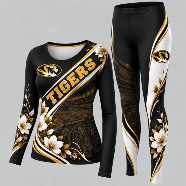 Missouri Tigers Football Team Women's Long Sleeve Shirt & Leggings Set