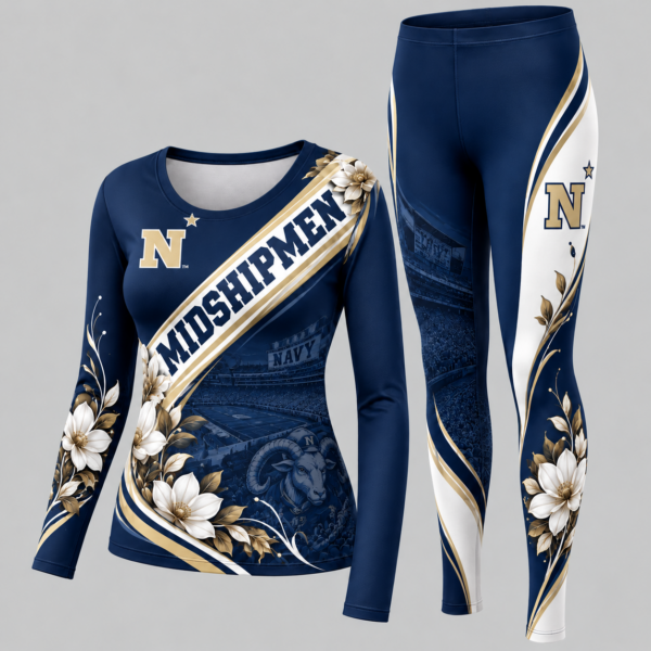 Navy Midshipmen Football Team Women's Long Sleeve Shirt & Leggings Set