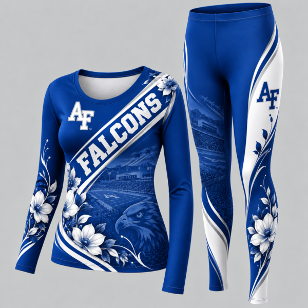 Air Force Falcons Football Team Women's Long Sleeve Shirt & Leggings Set