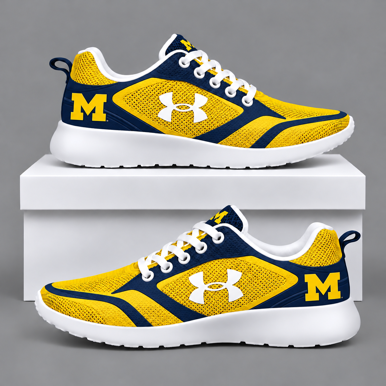 Michigan Wolverines Football Team Logo Running Sneakers
