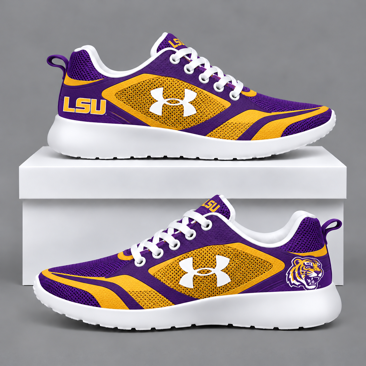 LSU Tigers Football Team Logo Running Sneakers