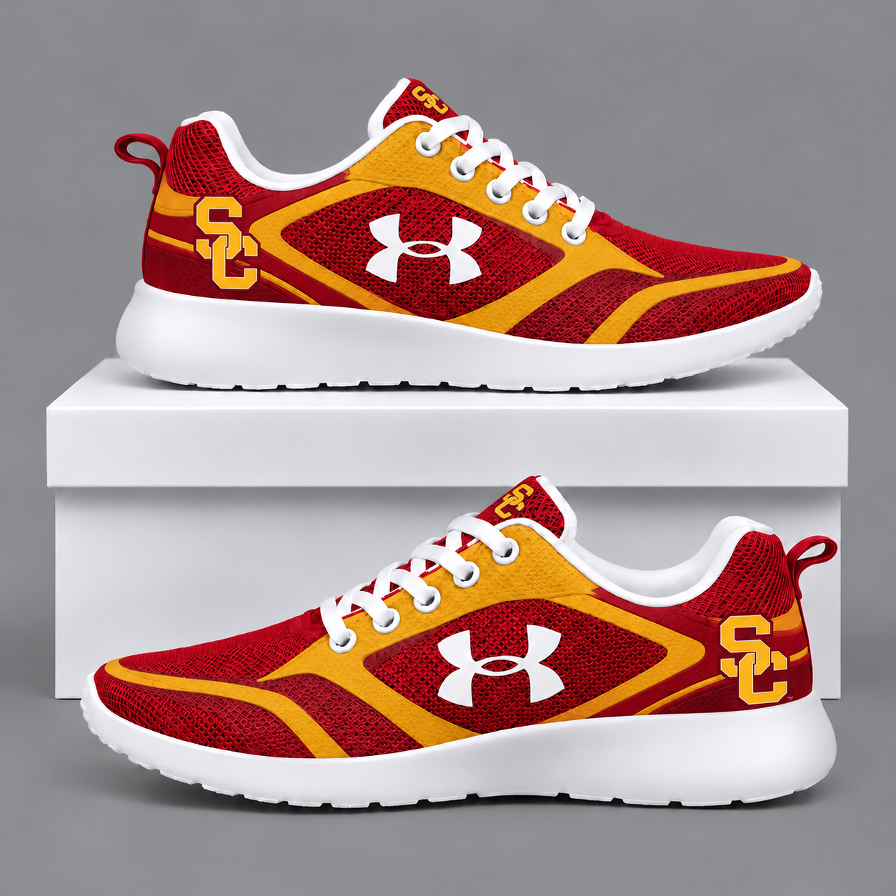 USC Trojans Football Team Logo Running Sneakers