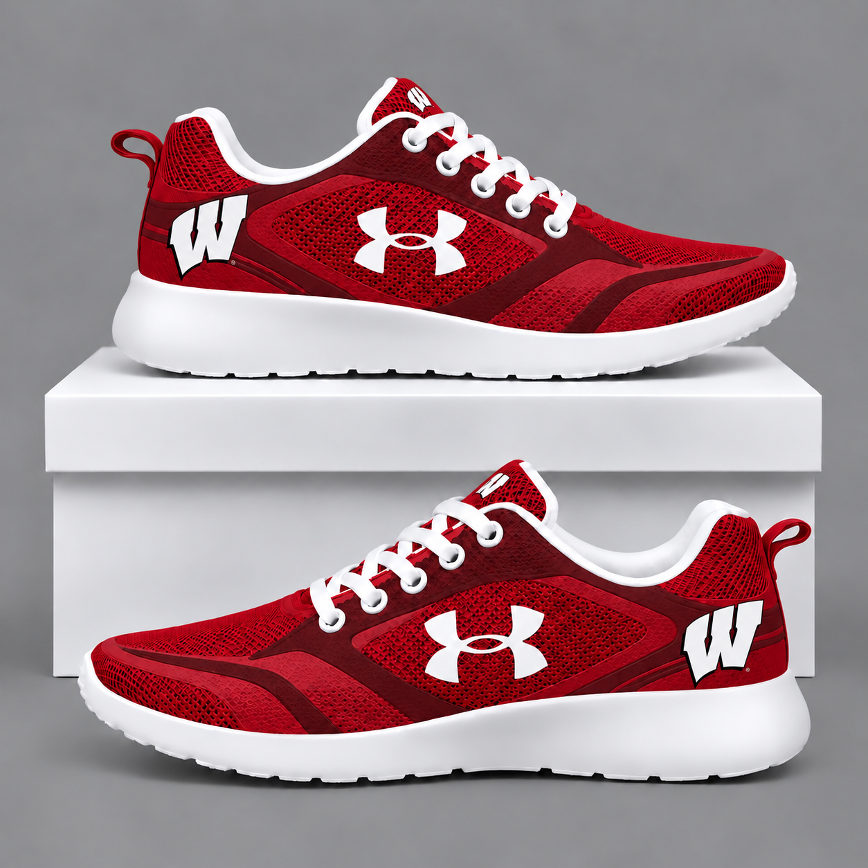 Wisconsin Badgers Football Team Logo Running Sneakers