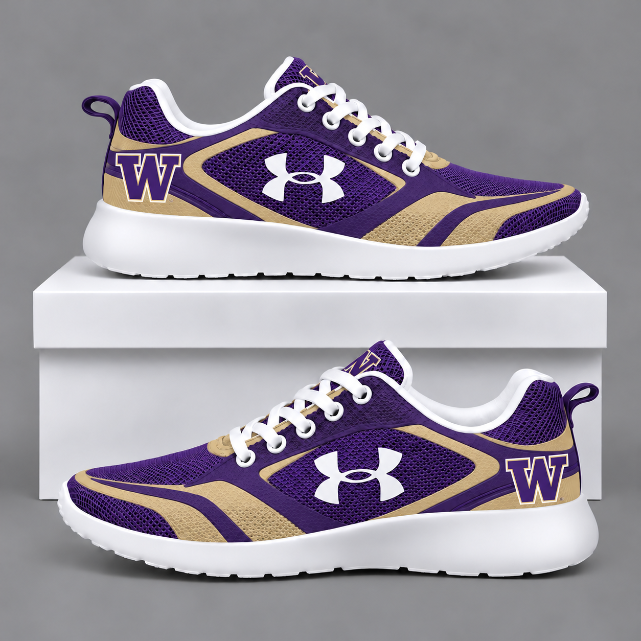 Washington Huskies Football Team Logo Running Sneakers