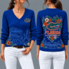 Florida Gators Flower Women's V-neck Sweater