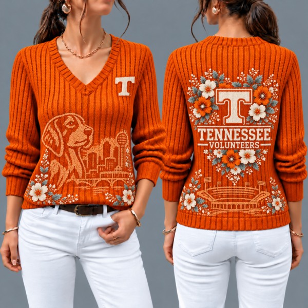 Tennessee Volunteers Flower Women's V-neck Sweater
