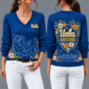 UCLA Bruins Flower Women's V-neck Sweater
