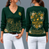 Baylor Bears Flower Women's V-neck Sweater
