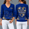 Pittsburgh Panthers Flower Women's V-neck Sweater