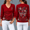Texas Tech Red Raiders Flower Women's V-neck Sweater
